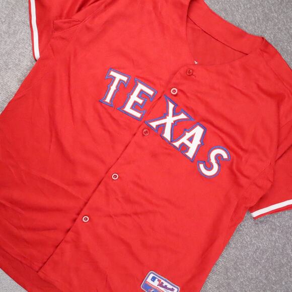 Texas Rangers Baseball Mitch Moreland #18 Size 50 Red Full Button Up Jersey - Picture 6 of 12